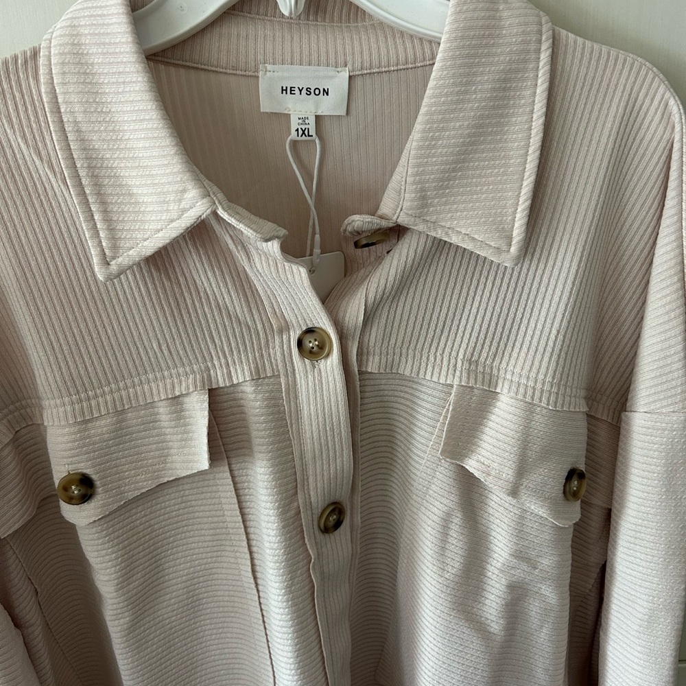 Heyson Ribbed Stone Shacket - Picture 2 of 6